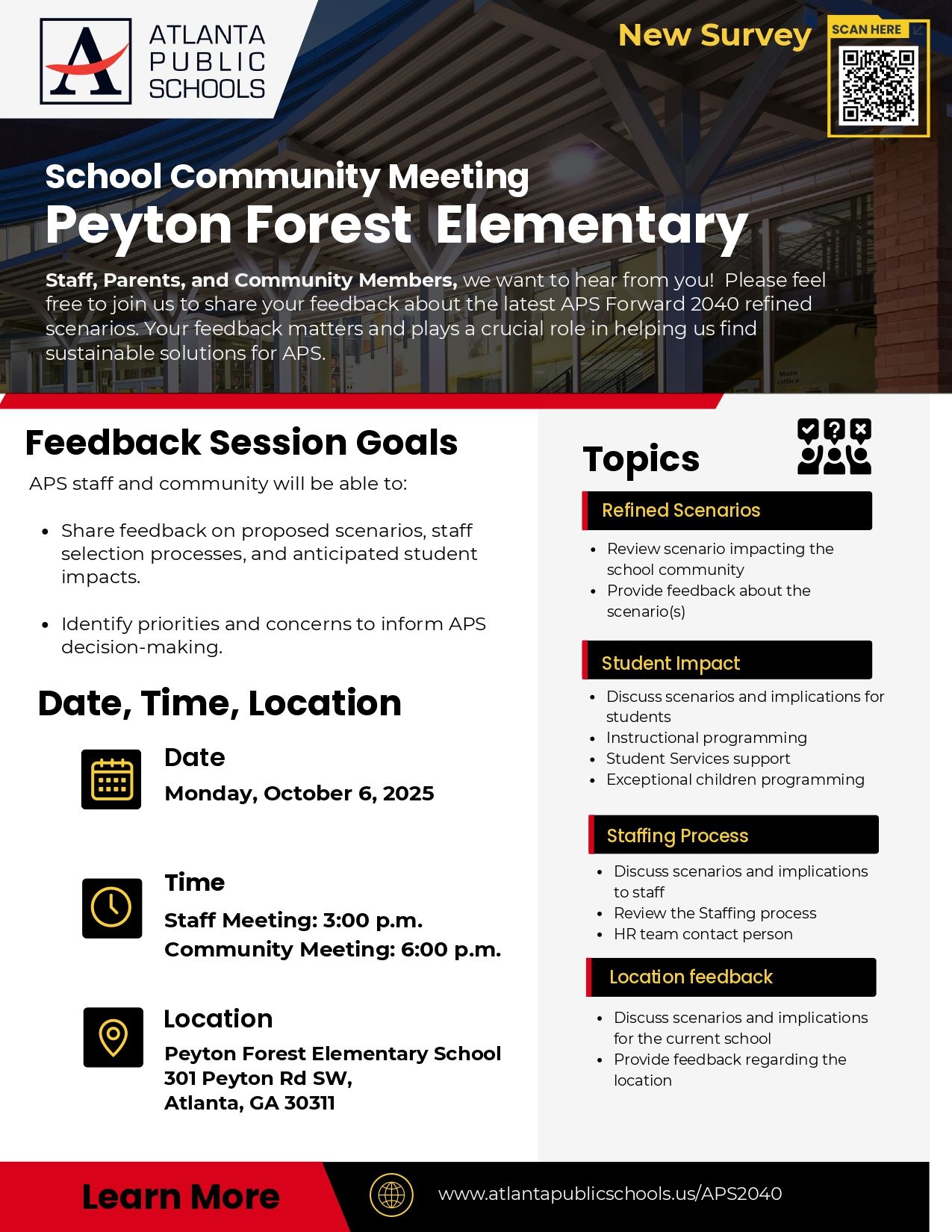  Image of the Flyer for Community Meetings for Refined Scenarios